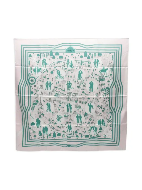 Hermès Pre-Owned 2010 Les Amoureux De Paris 90 scarf