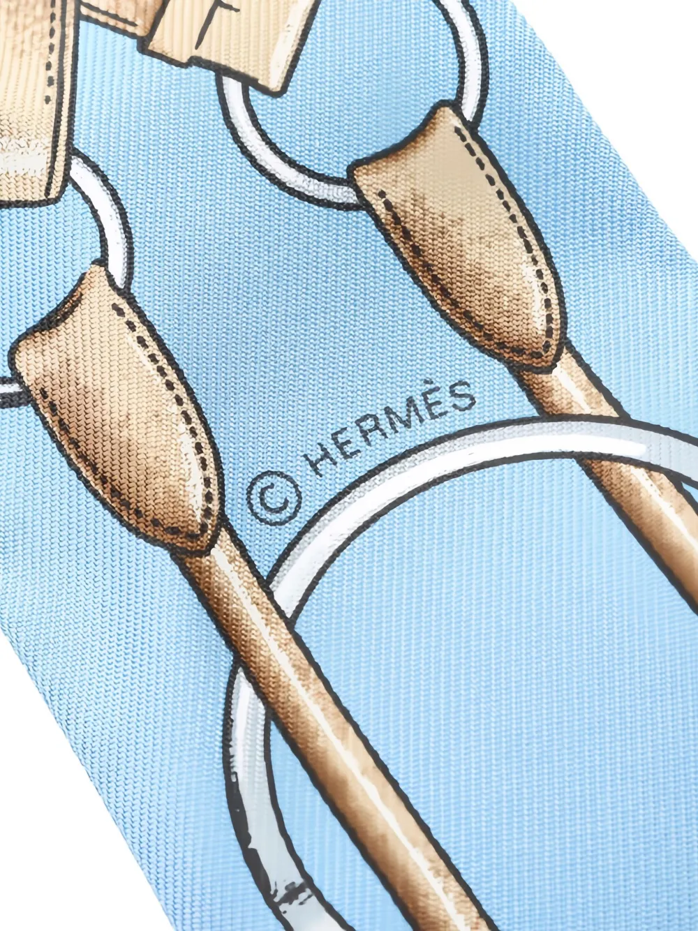 Pre-owned Hermes 1920 Jumping Twilly Scarf In Blue