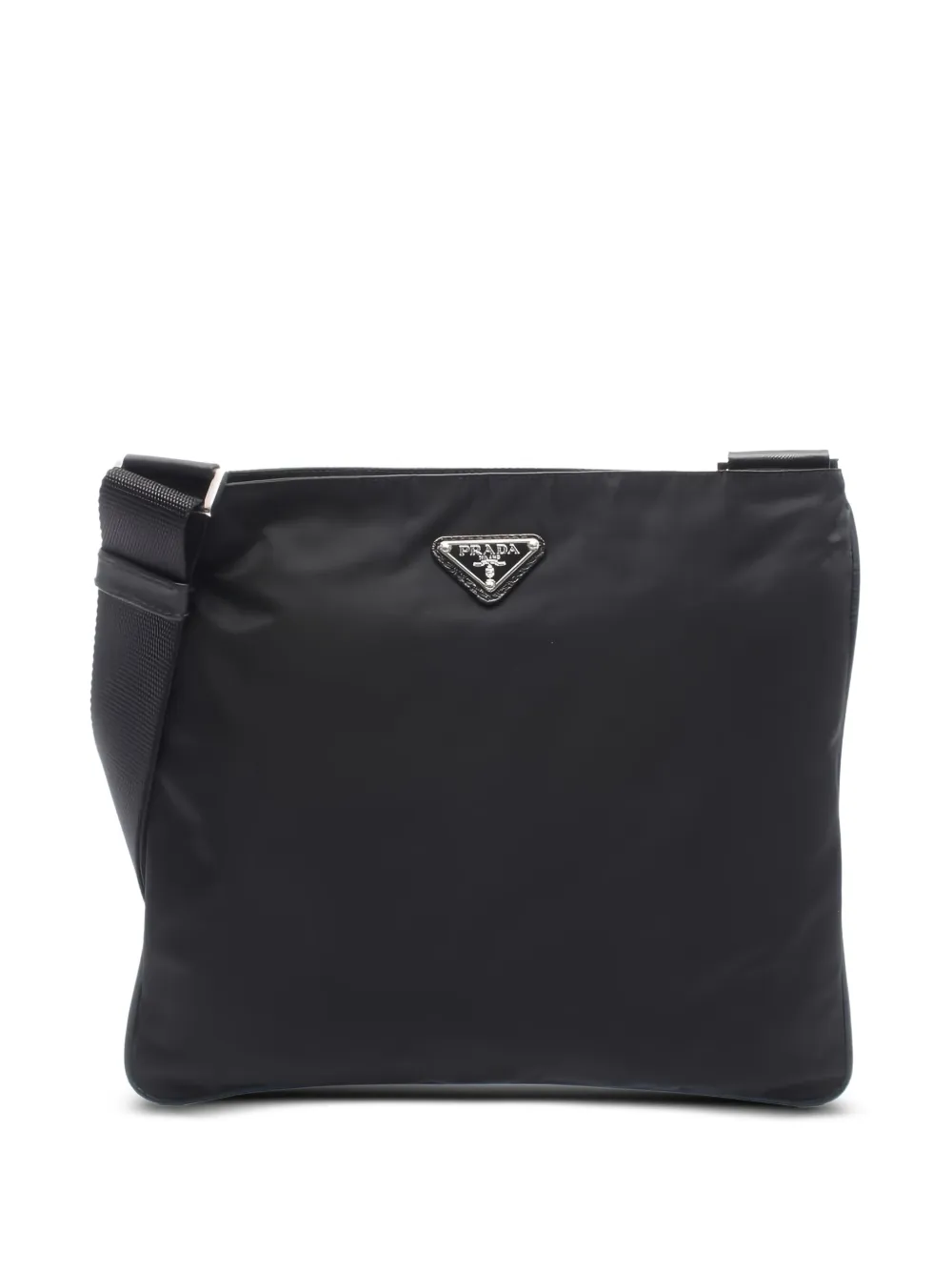 Prada Pre-Owned レザートリム ショルダーバッグ - ブラック Prada Pre-Owned レザートリム ショルダーバッグ - ブラック