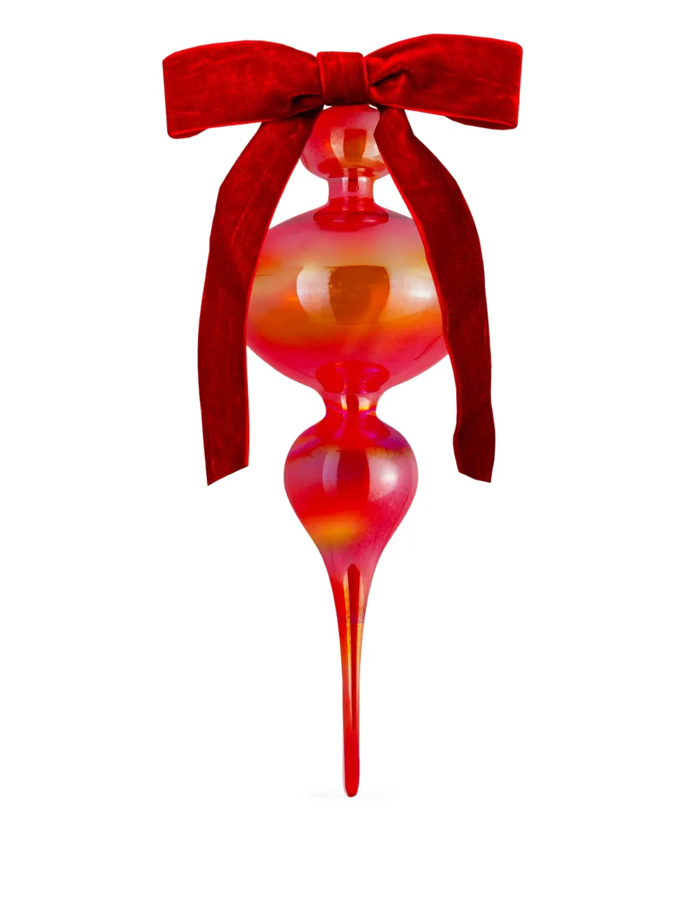 BACI MILANO glass textured-bow ornament (34cm) | Red | Image 1