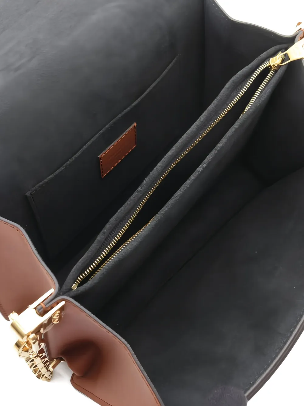 Pre-owned Louis Vuitton Dauphine Mm Monogram Reverse Chain Shoulder Bag In Brown