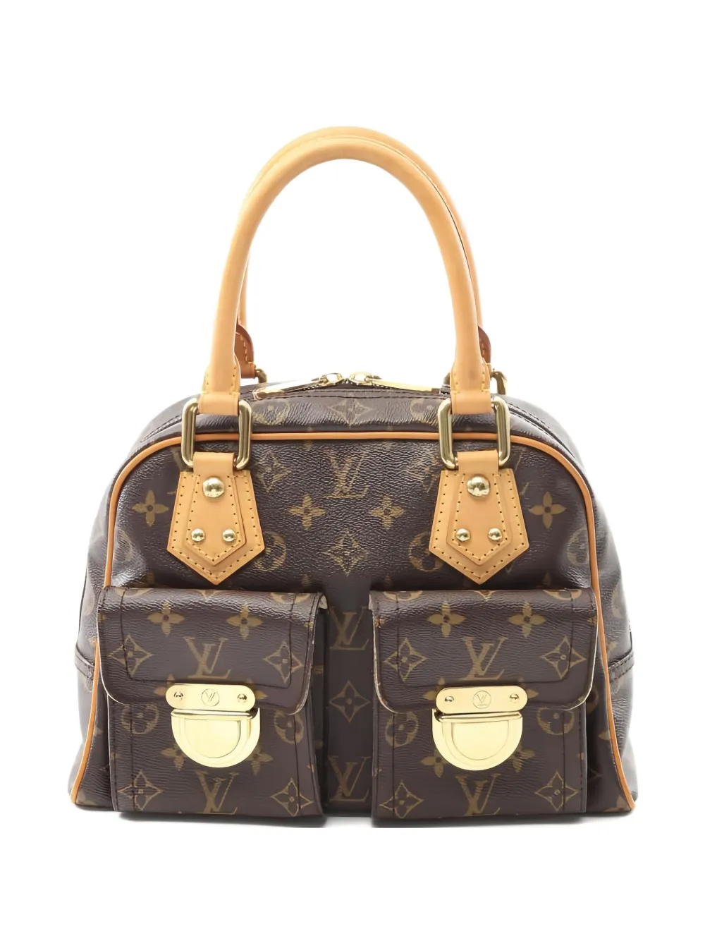 Pre-owned Louis Vuitton Manhattan Pm Handbag In Brown