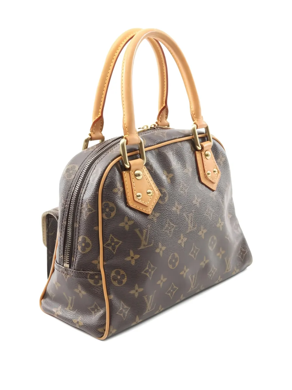 Pre-owned Louis Vuitton Manhattan Pm Handbag In Brown