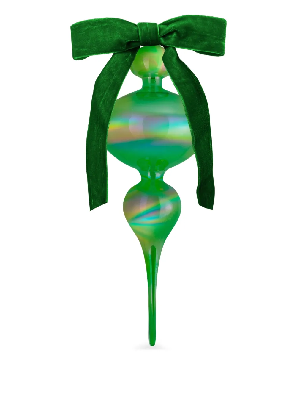 BACI MILANO iridescent glass textured-bow ornament (34cm) | Green | Image 1
