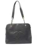 CHANEL Pre-Owned Big Coco Mark caviar-leather chain shoulder bag - Black