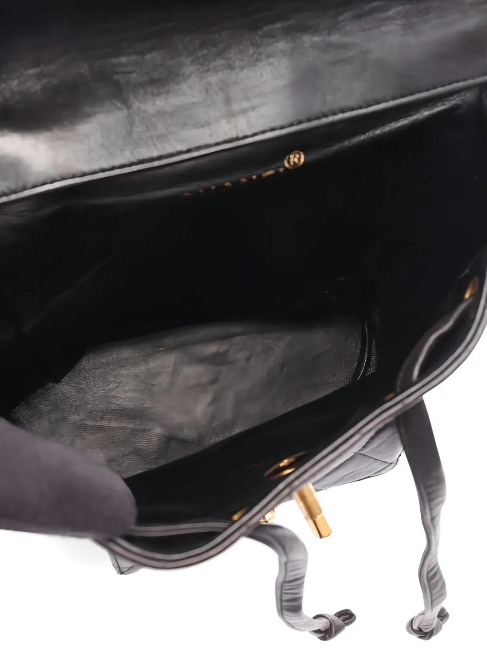 Pre-owned Chanel Matelassé Leather Backpack In Black