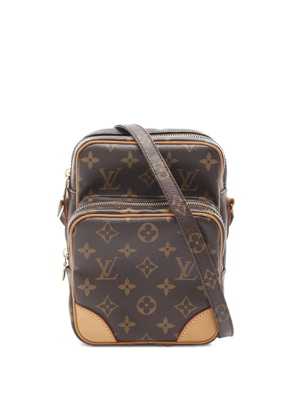 Pre-owned Louis Vuitton 2009 Amazon Monogram Cross Body Bag In Brown