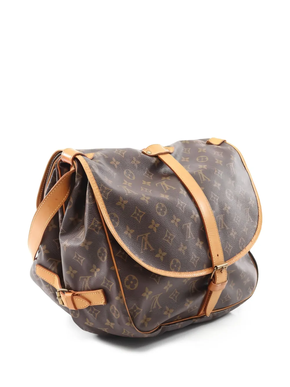 Pre-owned Louis Vuitton Saumur 35 Monogram Shoulder Bag In Brown