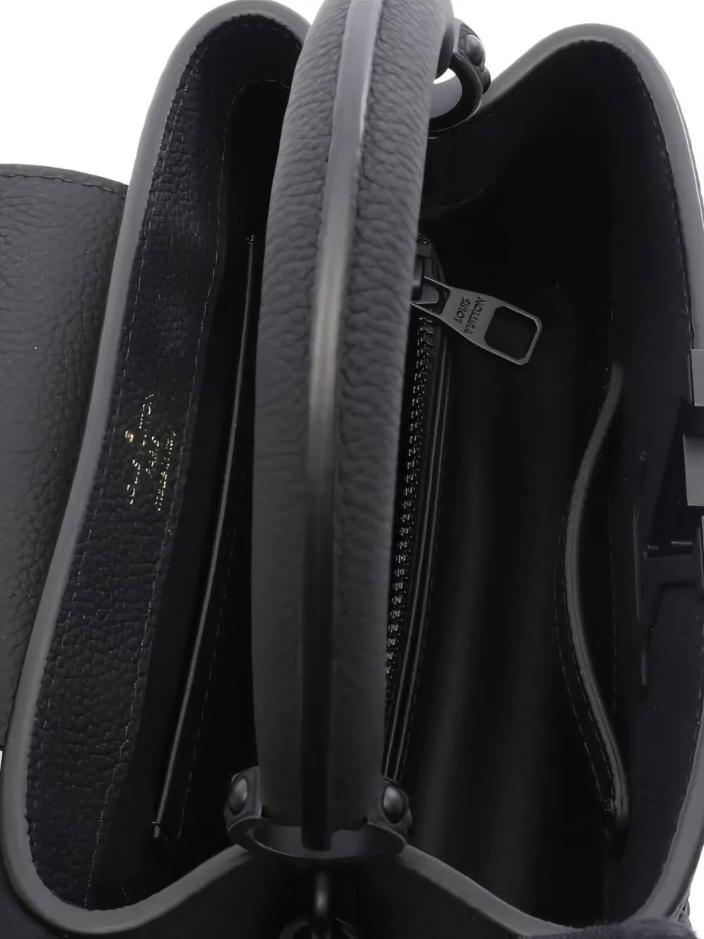 Pre-owned Louis Vuitton Capucines East-west Mini Handbag In Black