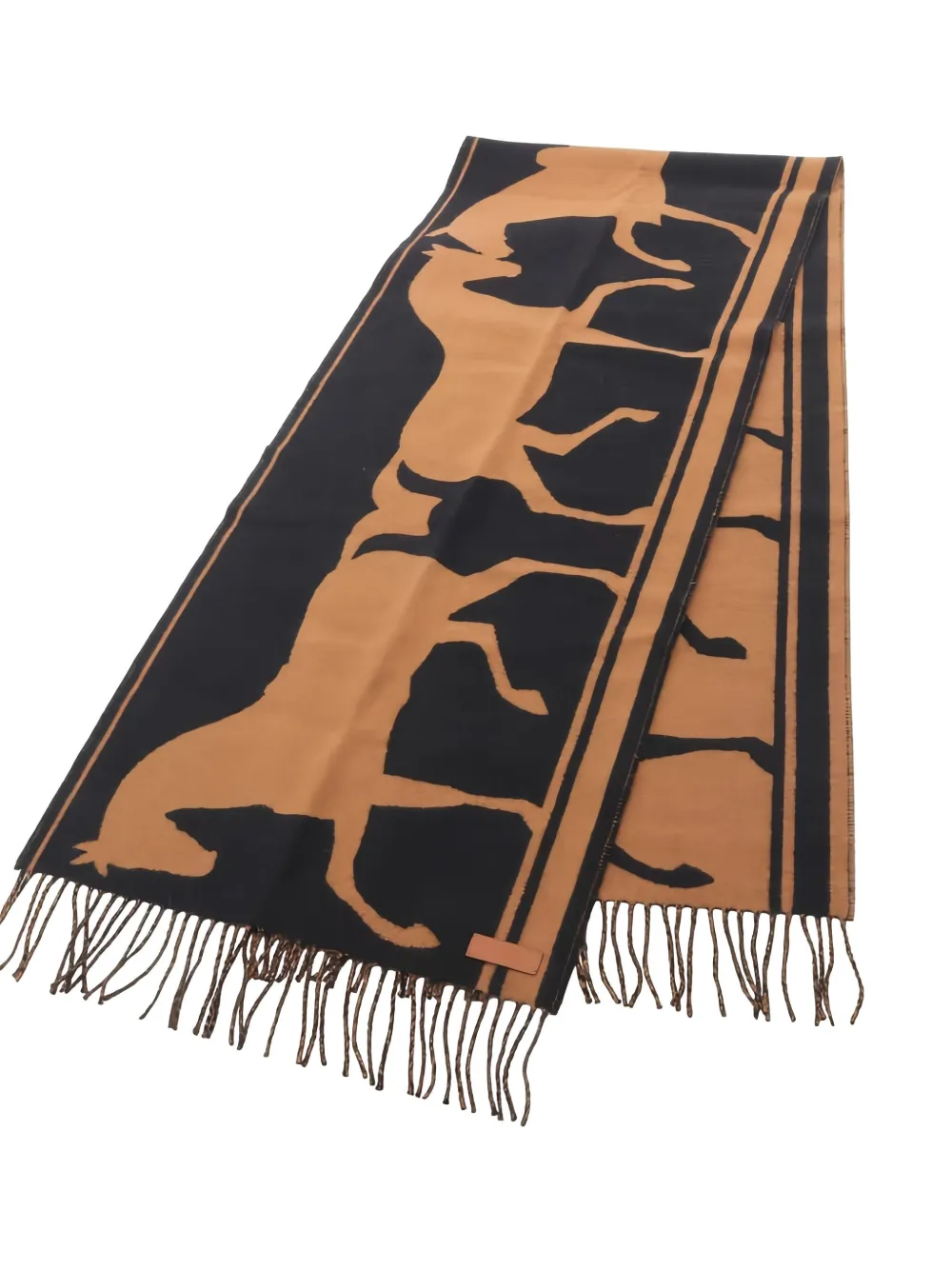 Pre-owned Hermes 2020 Tete A Queue Scarf In Brown