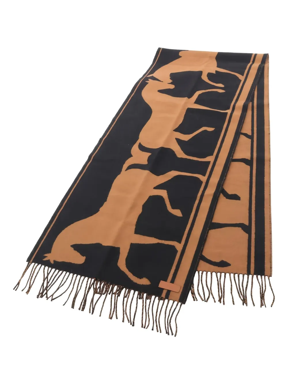 Hermès Pre-Owned 2020 Tete a Queue scarf - ブラウン Hermès Pre-Owned 2020 Tete a Queue scarf - ブラウン