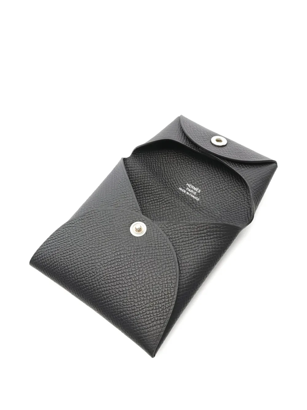 Pre-owned Hermes 2023 Calvi Wallet In Black
