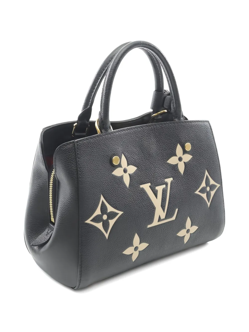 Pre-owned Louis Vuitton Montaigne Bb Tote Bag In Black