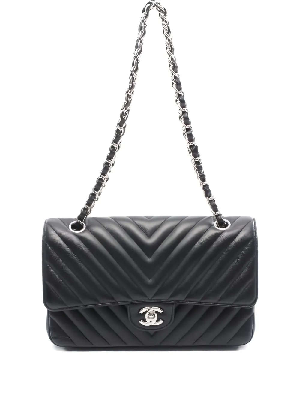 CHANEL Pre-Owned ダブルフラップ ショルダーバッグ - ブラック CHANEL Pre-Owned ダブルフラップ ショルダーバッグ - ブラック