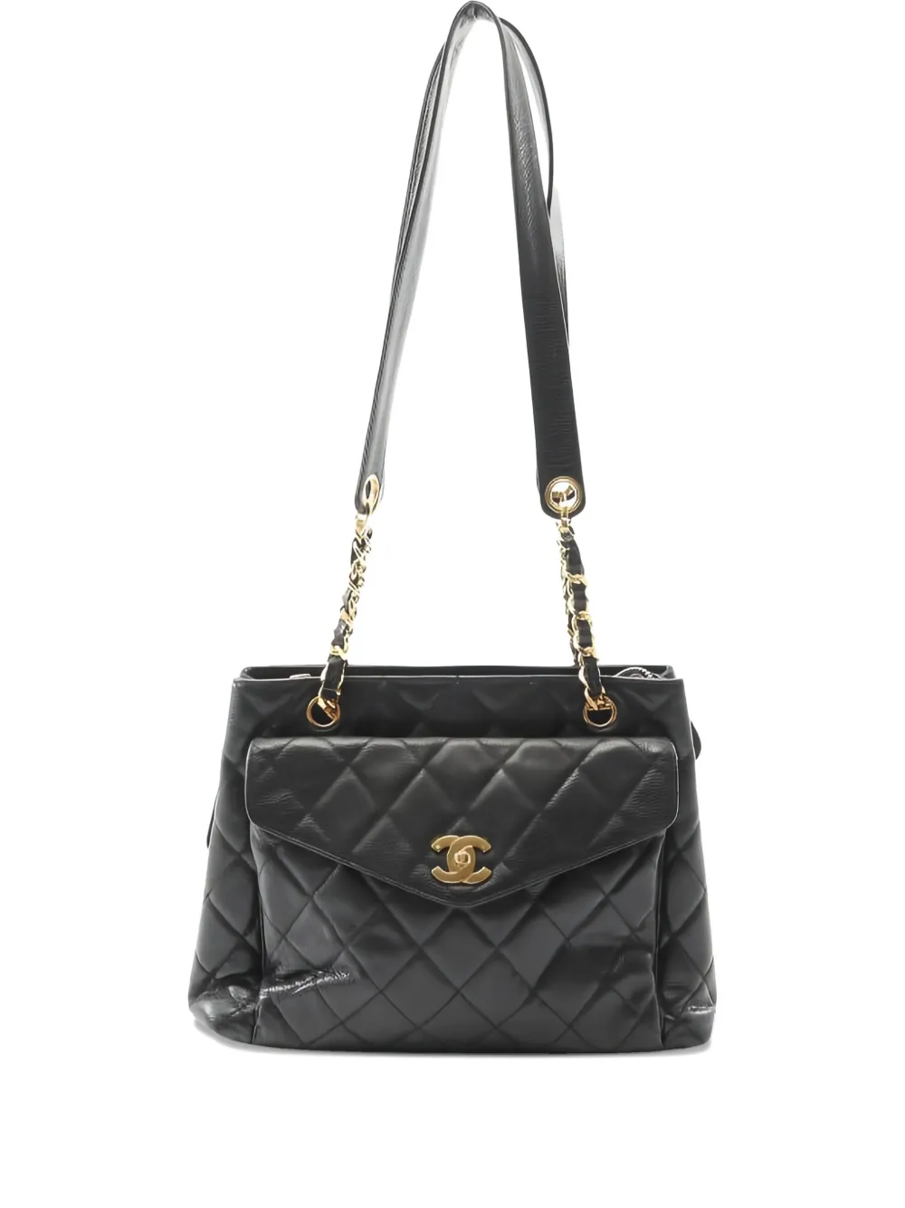 CHANEL Pre-Owned 1996-1997 キルティング ショルダーバッグ - ブラック CHANEL Pre-Owned 1996-1997 キルティング ショルダーバッグ - ブラック