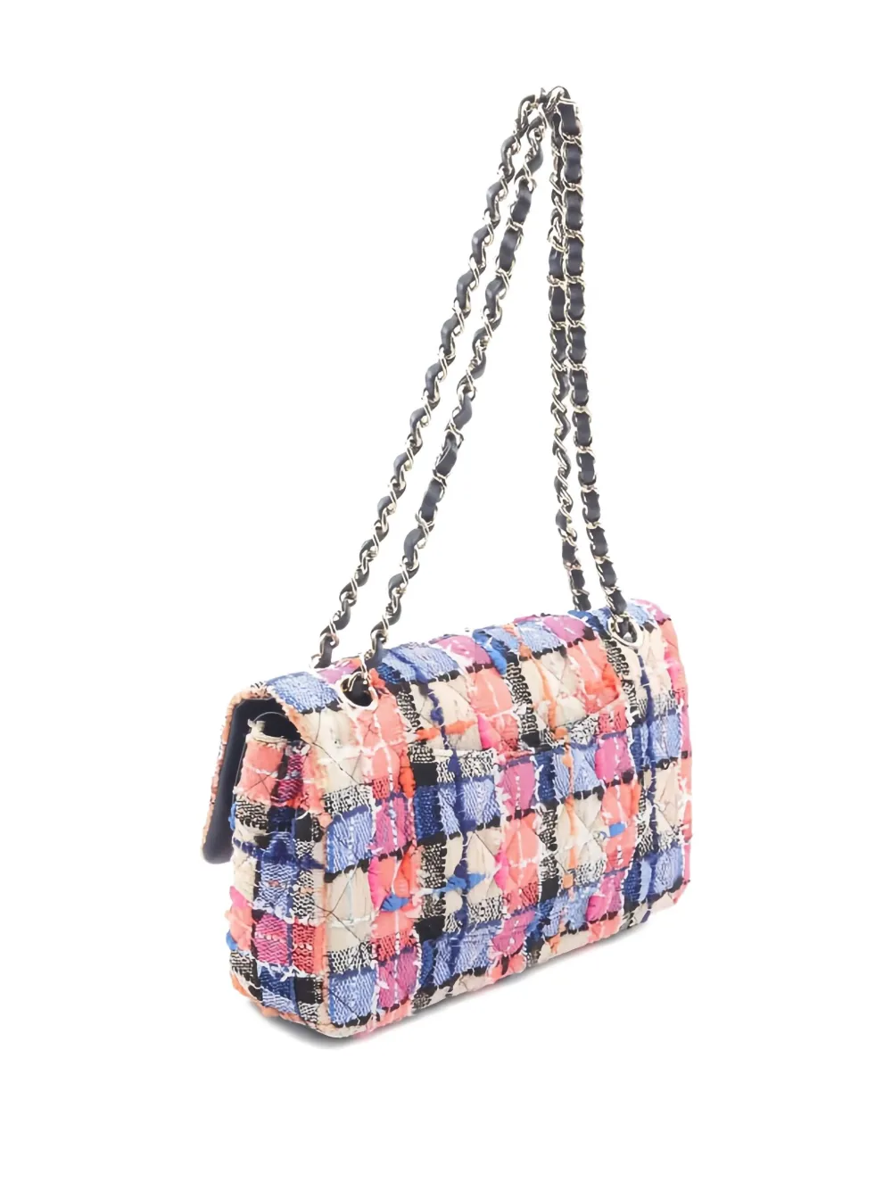 Pre-owned Chanel Matelassé Tweed Shoulder Bag In Neutral