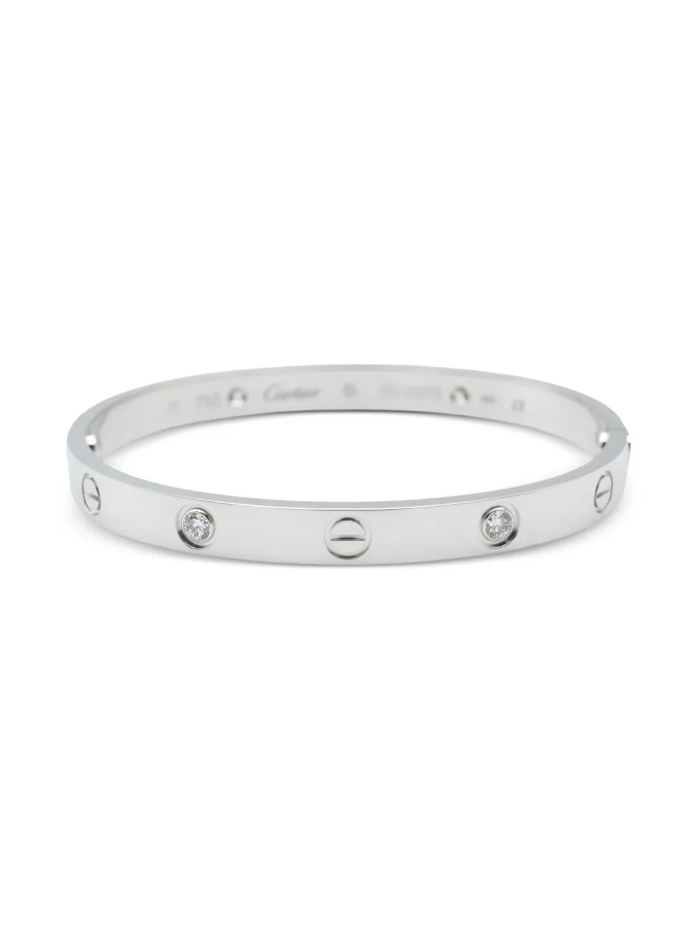 Cartier ラブ ブレス ブレスレット 14Kホワイトゴールド - シルバートーン Cartier ラブ ブレス ブレスレット 14Kホワイトゴールド - シルバートーン