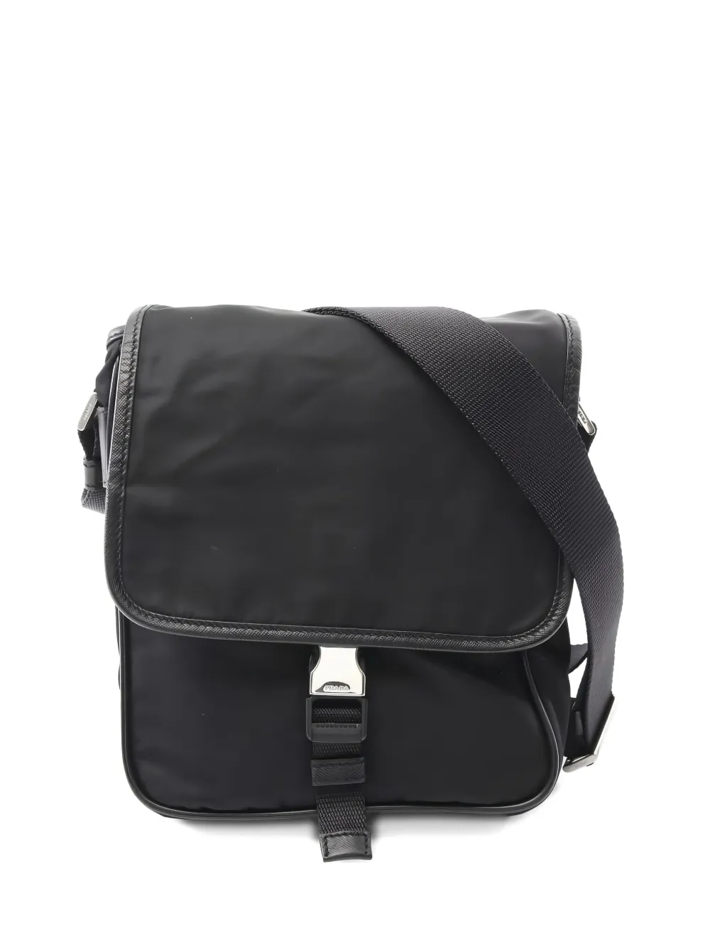 Prada Pre-Owned 2010s レザートリム ショルダーバッグ - ブラック Prada Pre-Owned 2010s レザートリム ショルダーバッグ - ブラック