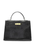 Hermès Pre-Owned 1981 Kelly 32 crocodile-embossed two-way handbag - Black