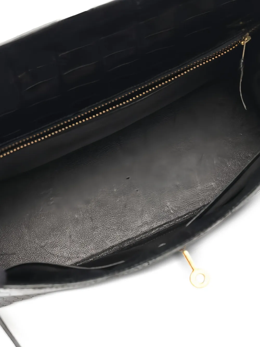 1981 Kelly 32 Crocodile-Embossed Two-Way Handbag