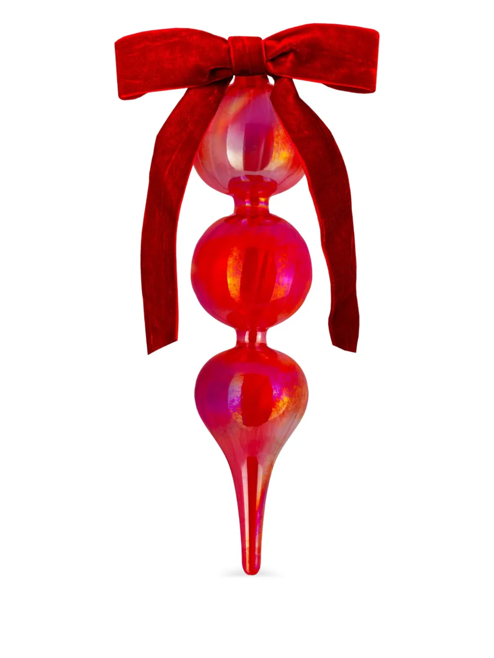 BACI MILANO glass textured-bow ornament (24cm) | Red | Image 1