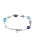 Bvlgari Pre-Owned 2010s 18K white gold B-Zero1 amethyst and topaz bracelet - Silver