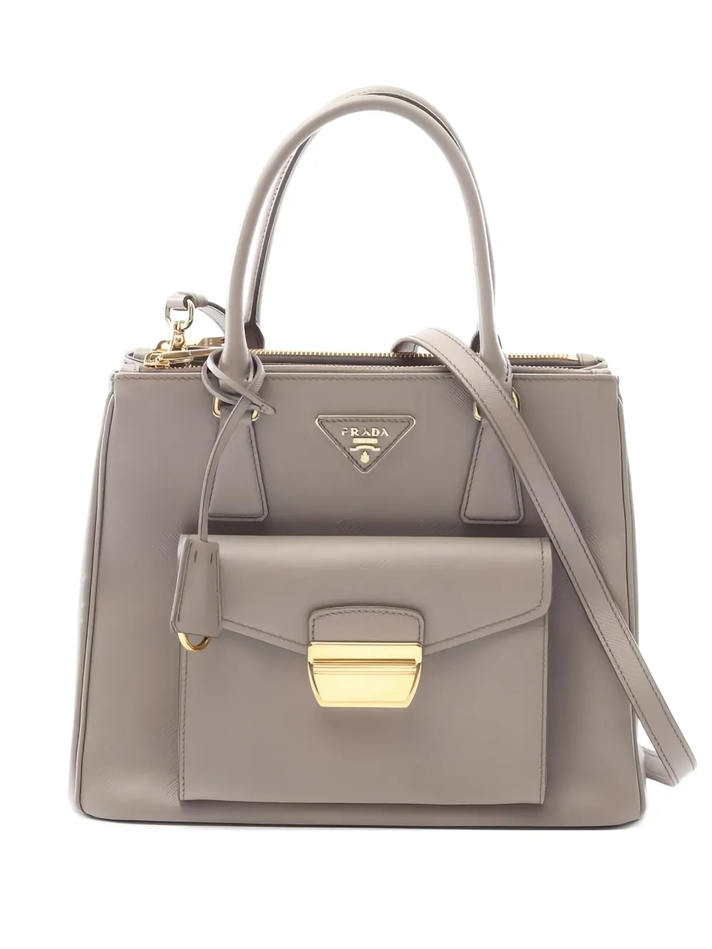 Prada Pre-Owned サフィアーノ ルクス レザー ハンドバッグ - グレー Prada Pre-Owned サフィアーノ ルクス レザー ハンドバッグ - グレー