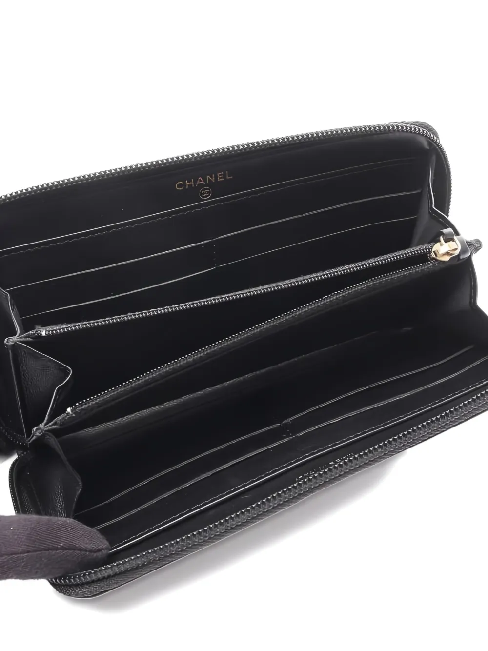 Pre-owned Chanel 2018-2019 Coco Mark Wallet In Black