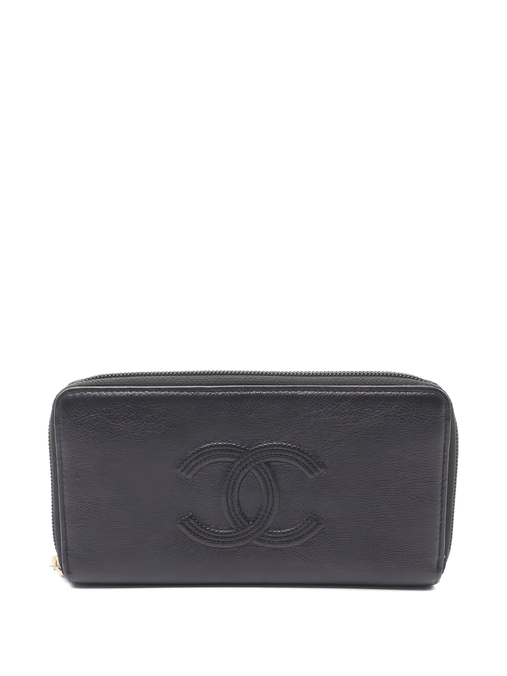 Pre-owned Chanel 2018-2019 Coco Mark Wallet In Black