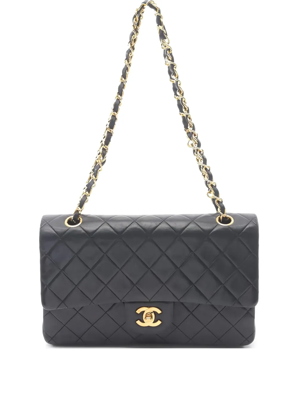 CHANEL Pre-Owned マテラッセ W ショルダーバッグ - ブラック CHANEL Pre-Owned マテラッセ W ショルダーバッグ - ブラック