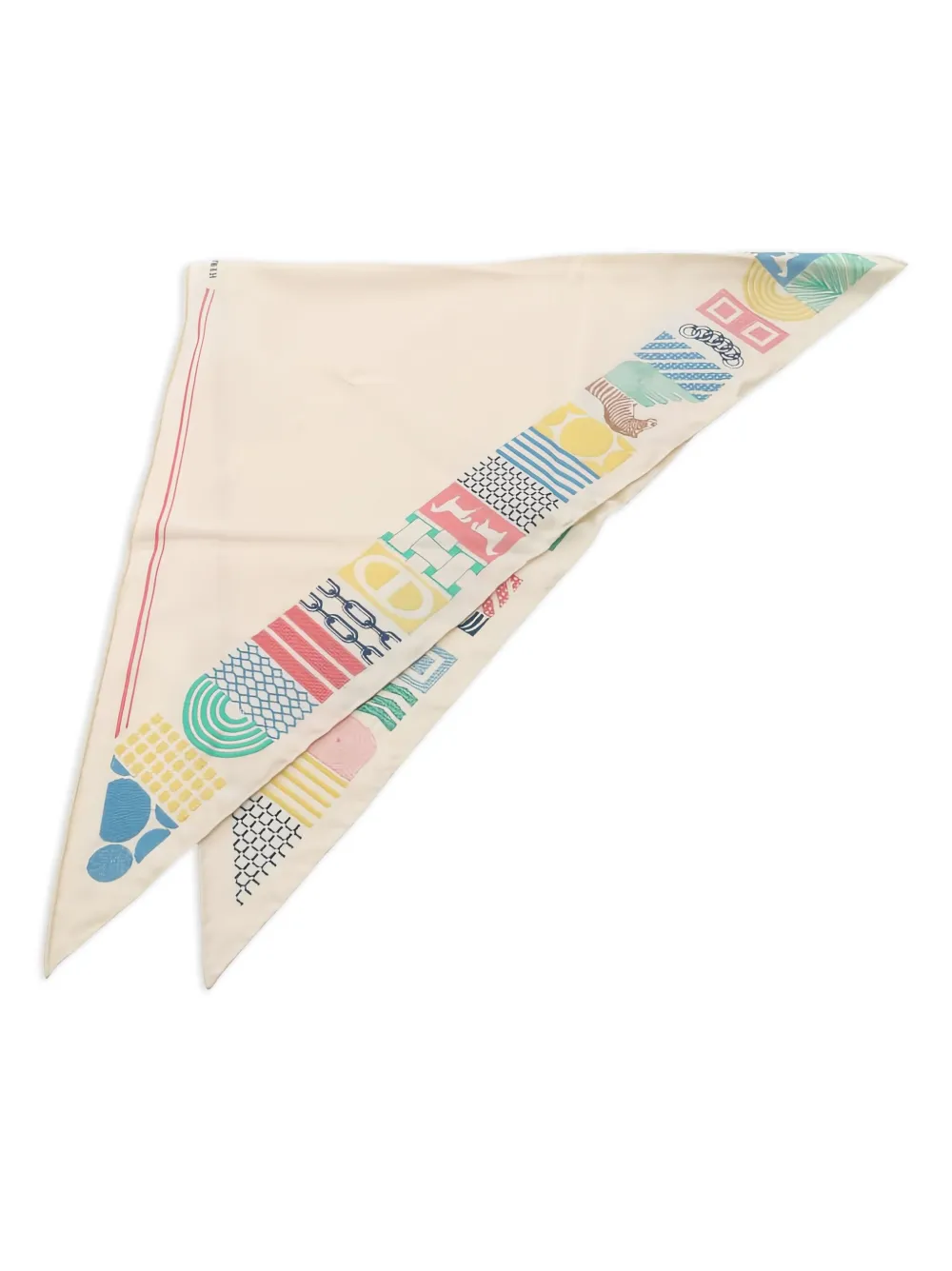 Hermès Pre-Owned 1920 Liste au Bloc scarf - ニュートラル Hermès Pre-Owned 1920 Liste au Bloc scarf - ニュートラル