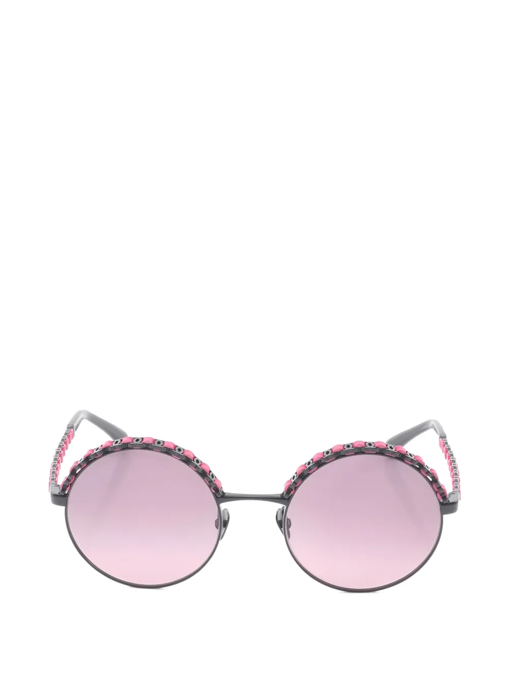 CHANEL Pre-Owned 1980 round-frame sunglasses - Nero