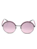 CHANEL Pre-Owned 1980 round-frame sunglasses - Black