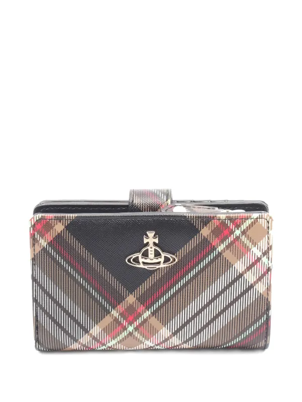 Vivienne Westwood Pre-Owned 2020s Orb Plaid Wallet | Brown | FARFETCH