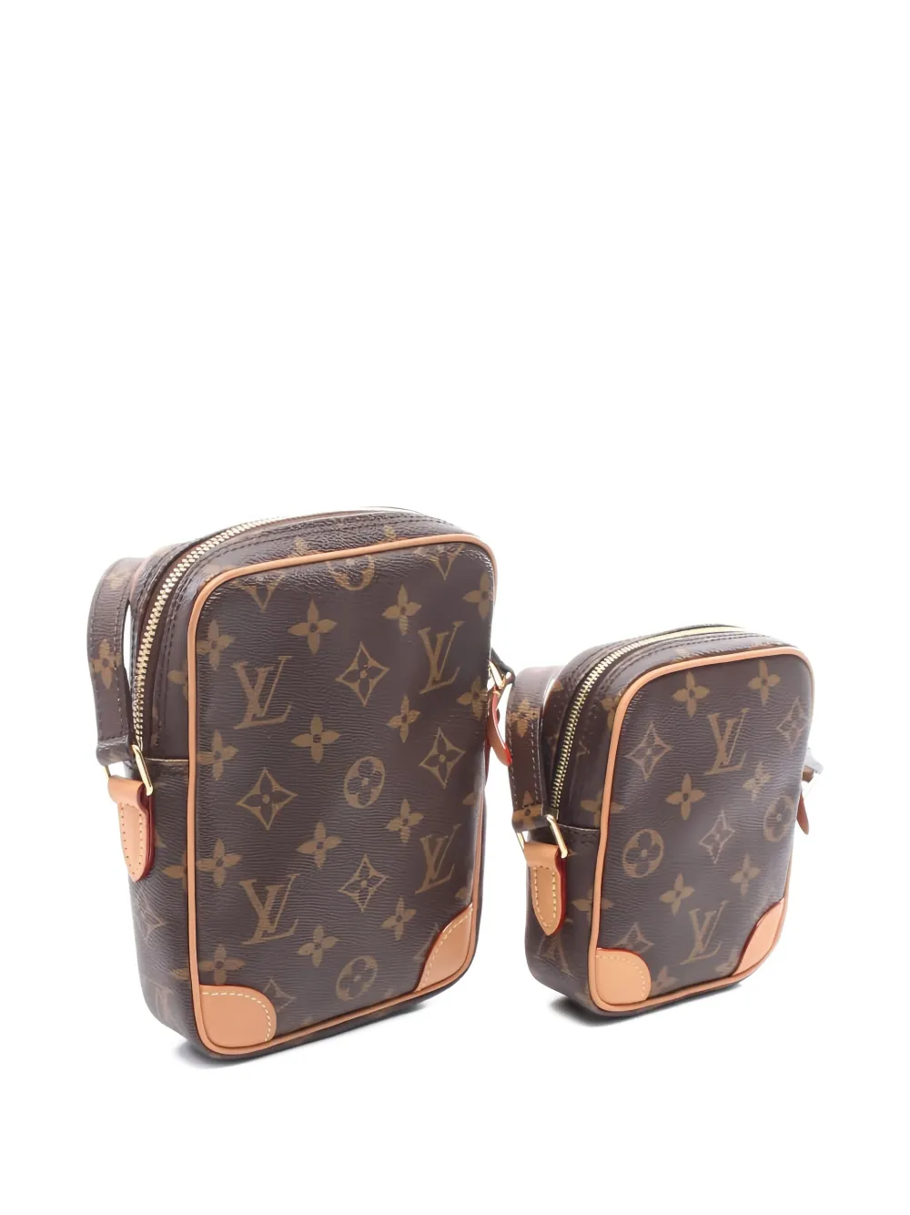 Pre-owned Louis Vuitton 2020 Game On Paname Monogram Heart-print Cross Body Bag Set In Brown