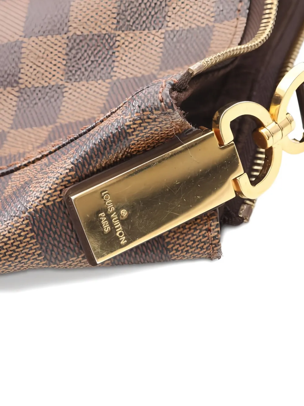Pre-owned Louis Vuitton 2013 Port Perot Pm Damier-pattern Tote Bag In Brown