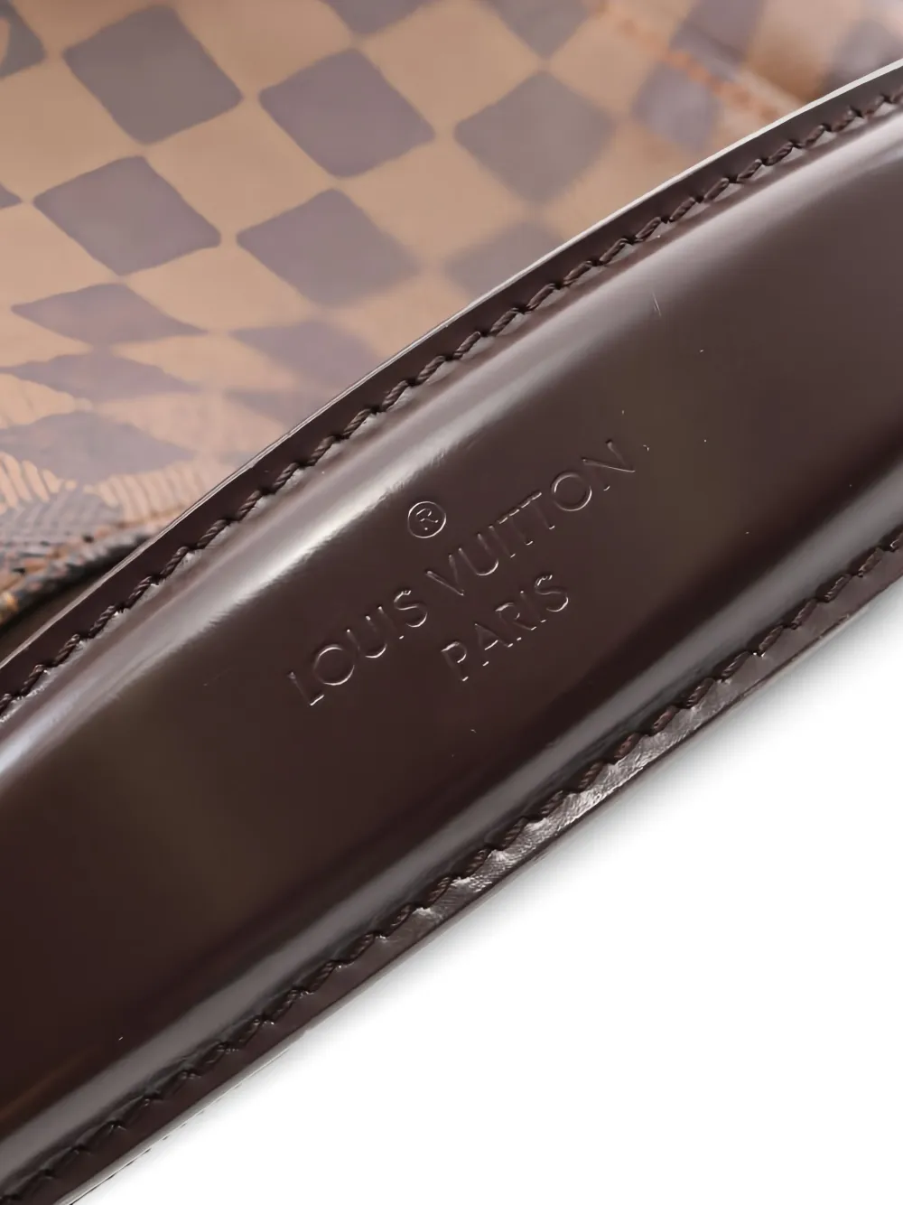 Pre-owned Louis Vuitton 2013 Port Perot Pm Damier-pattern Tote Bag In Brown