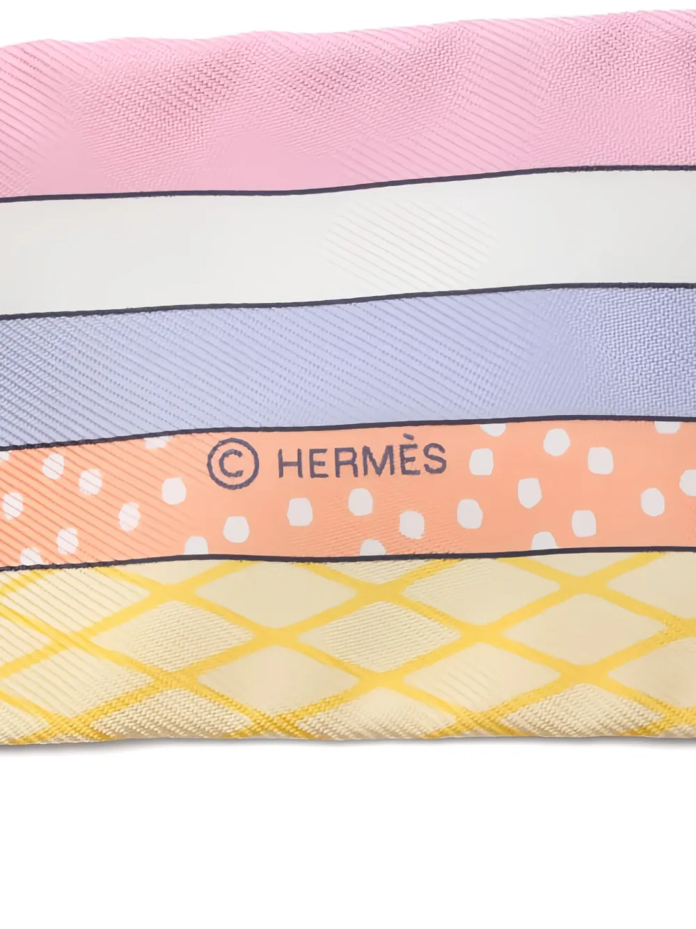 Pre-owned Hermes 1920 Grand Theatre Nouveau Twilly Scarf In White