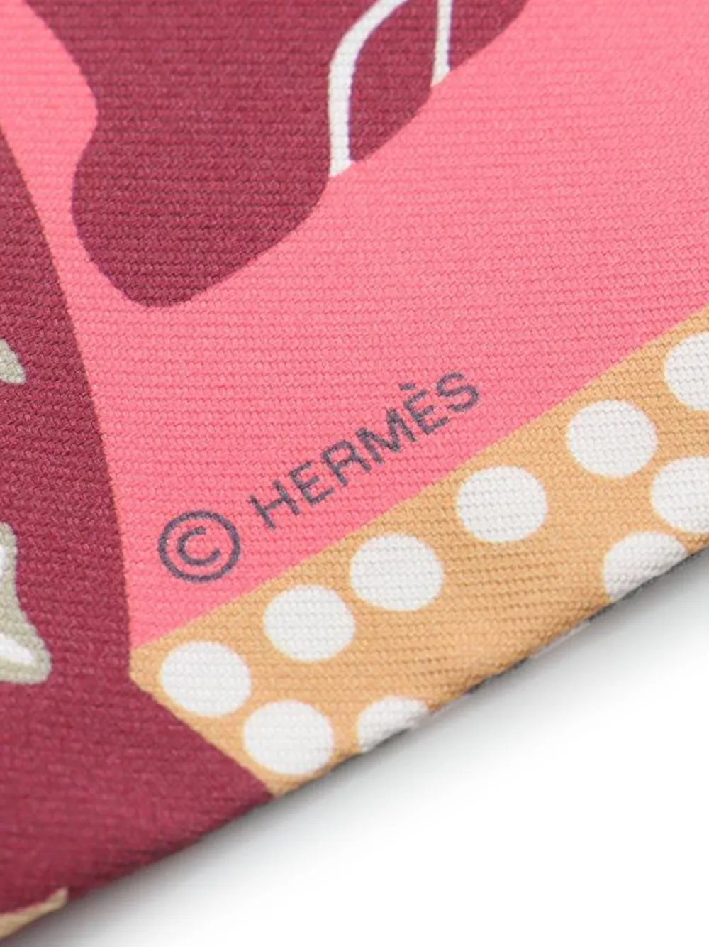 Pre-owned Hermes 1920 Fantaisie D'etriers Twilly Scarf In Pink