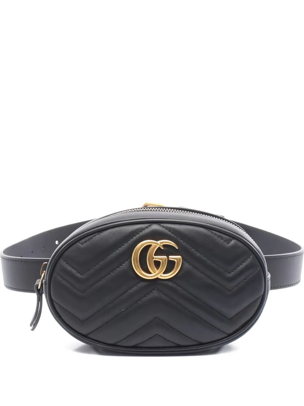 Gucci Pre-Owned GGマーモント キルティング ベルトバッグ - ブラック Gucci Pre-Owned GGマーモント キルティング ベルトバッグ - ブラック