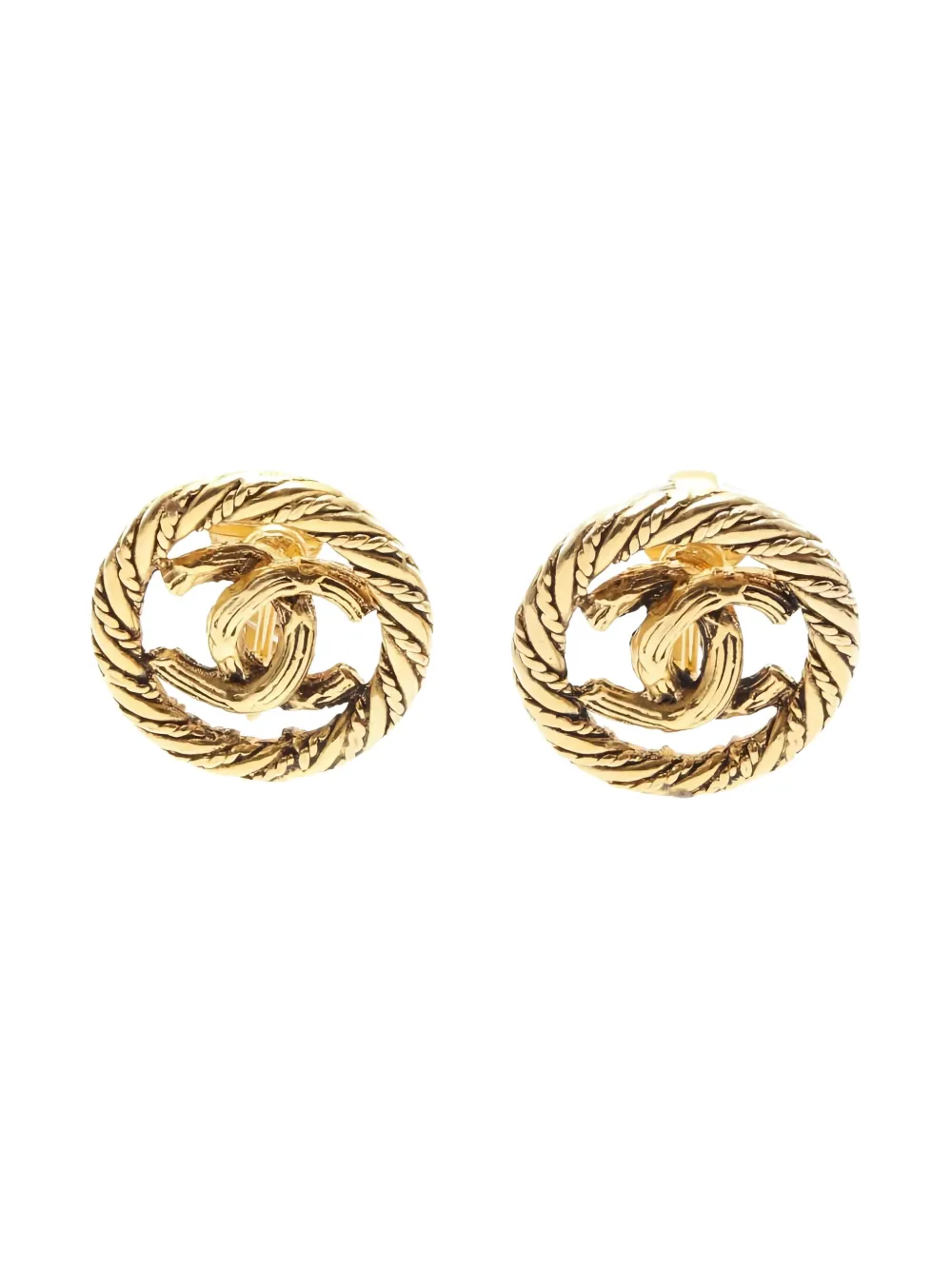 CHANEL Pre-Owned Coco Mark ピアス - ゴールドトーン CHANEL Pre-Owned Coco Mark ピアス - ゴールドトーン