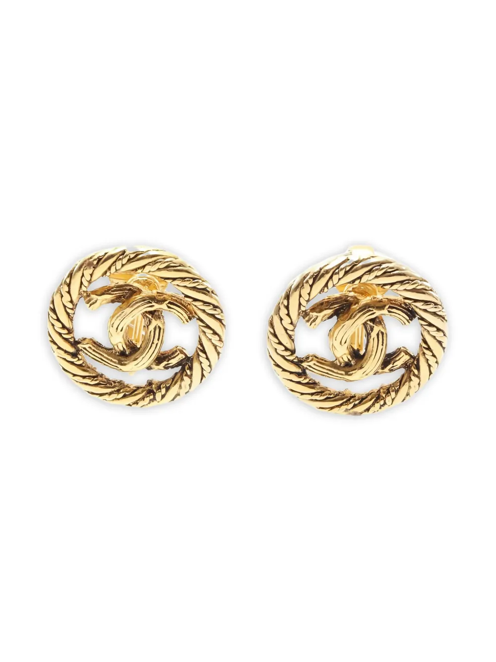 CHANEL Pre-Owned Coco Mark ピアス - ゴールドトーン CHANEL Pre-Owned Coco Mark ピアス - ゴールドトーン