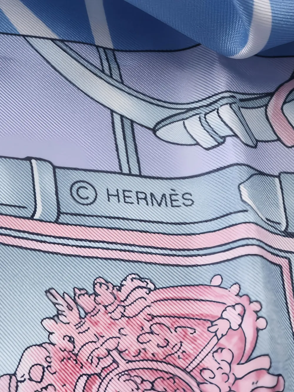 Pre-owned Hermes Silk Scarf In Blue