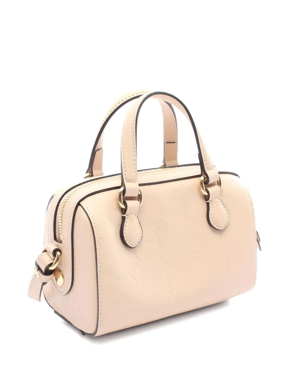 Pre-owned Gucci Gg-pattern Leather Two-way Handbag In Pink