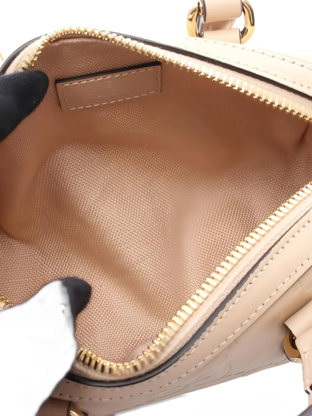 Pre-owned Gucci Gg-pattern Leather Two-way Handbag In Pink