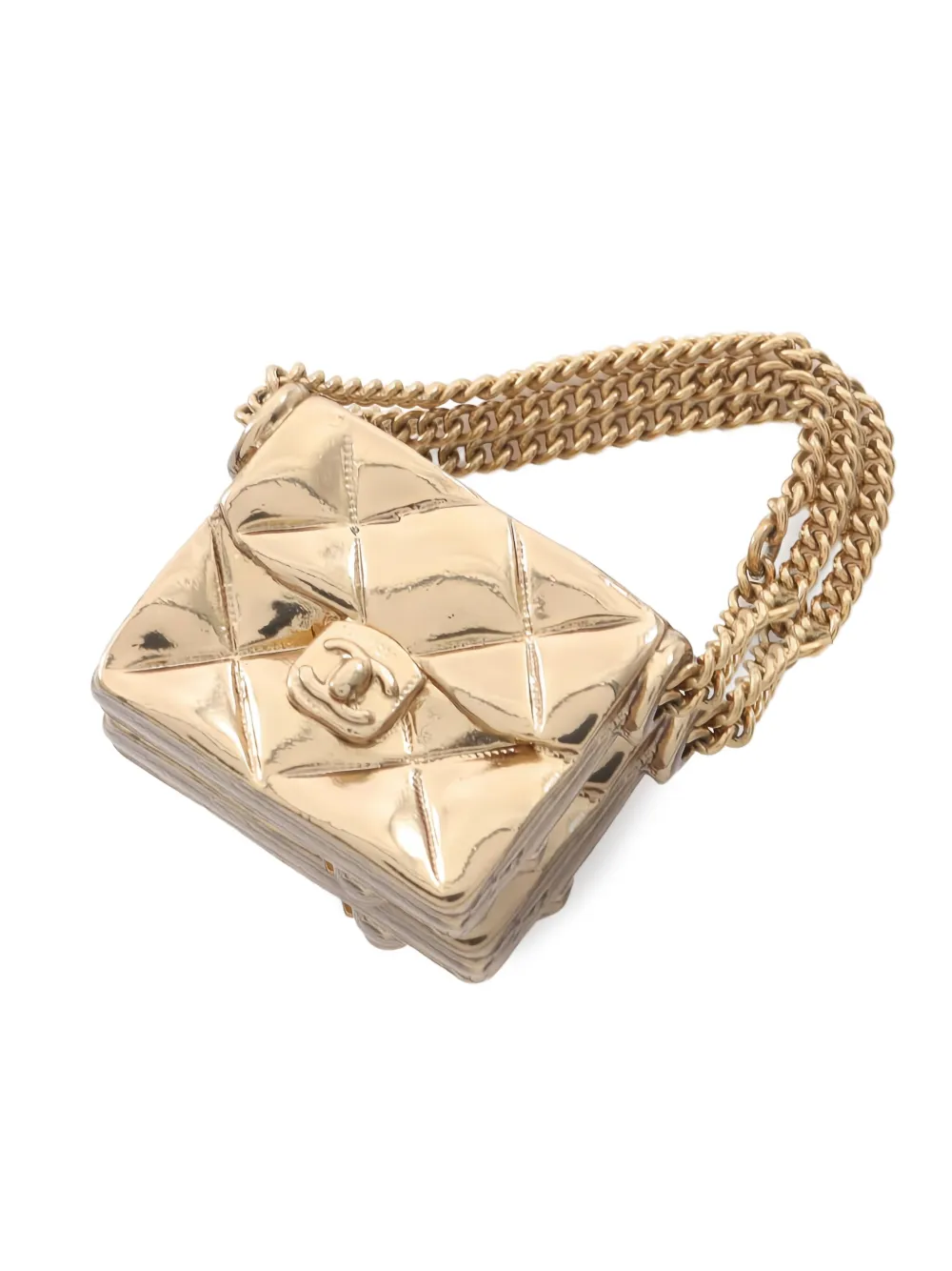 CHANEL Pre-Owned engraved bag-shaped earrings | Gold | Image 1