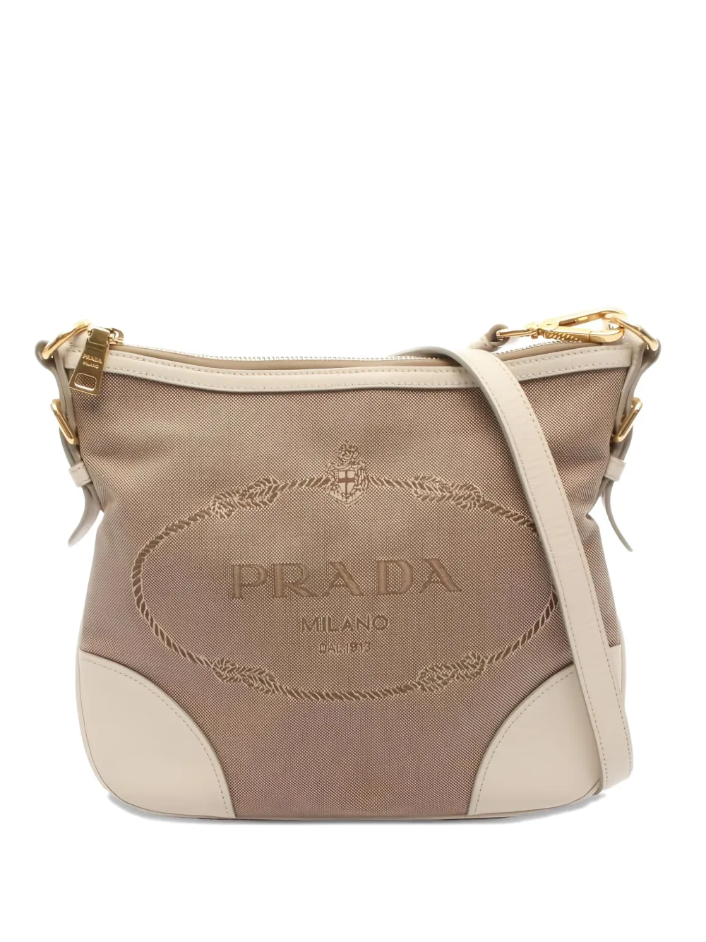 Prada Pre-Owned ジャカード ショルダーバッグ - ニュートラル Prada Pre-Owned ジャカード ショルダーバッグ - ニュートラル