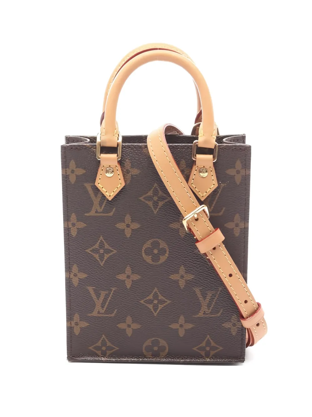 Louis Vuitton Pre-Owned petite Sac Plat monogram tote bag | Brown | Image 1