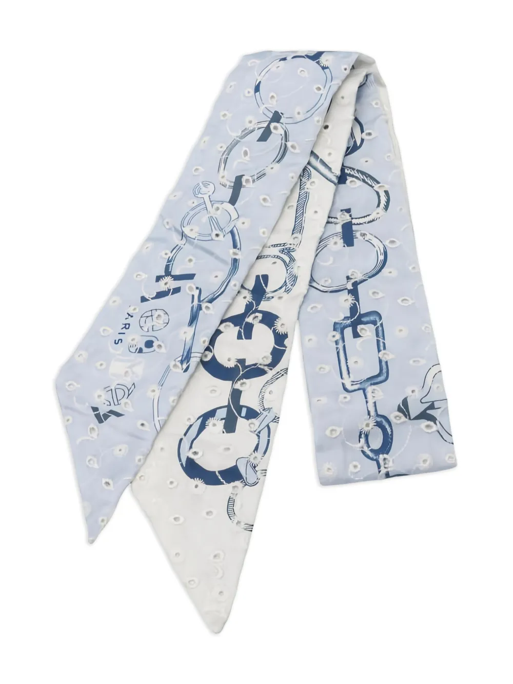 Hermès Pre-Owned 1920 Do Re Boucles twilly scarf | Blue | Image 1