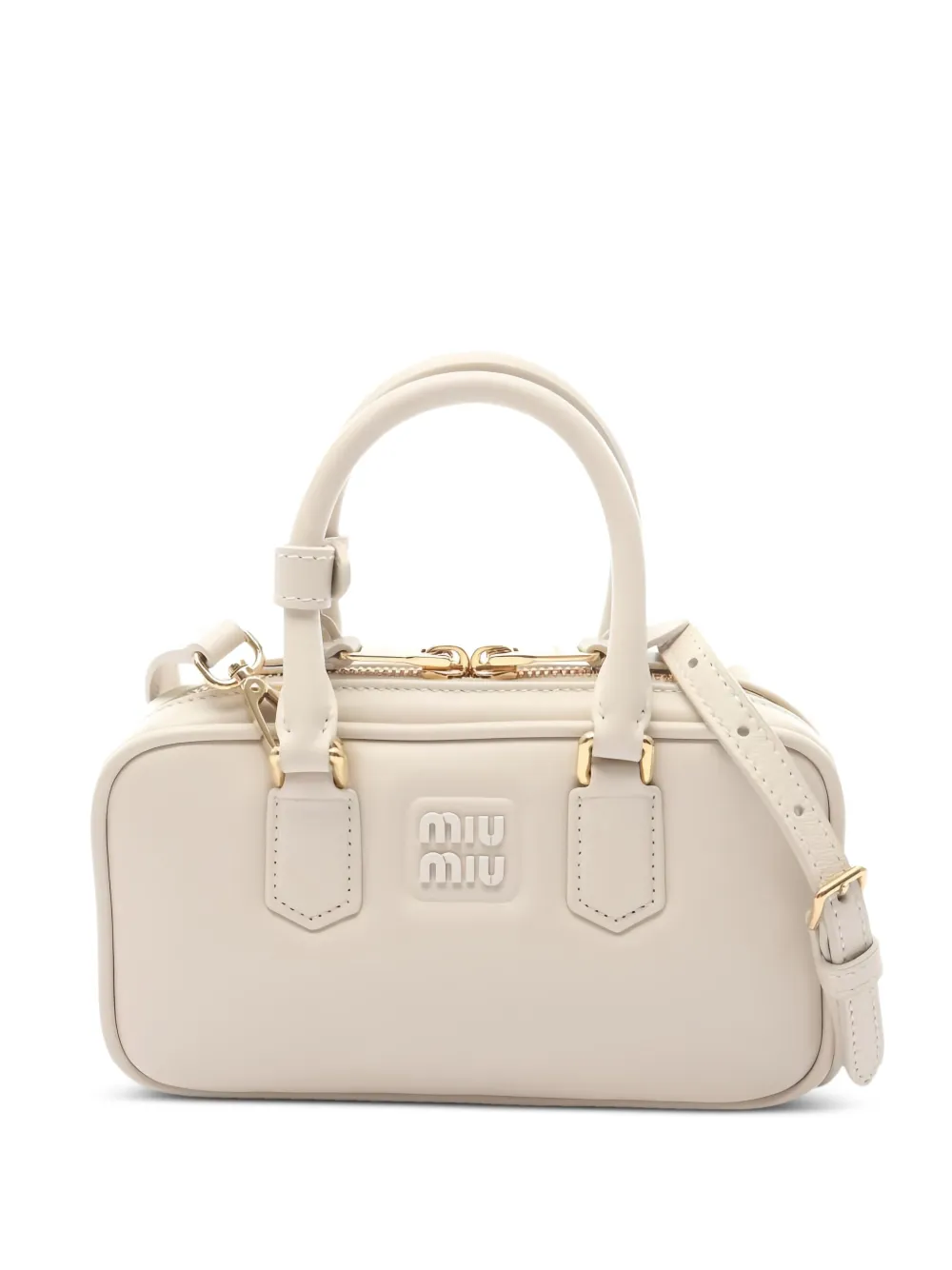 Pre-owned Miu Miu Accardi Mini Bag In Neutral